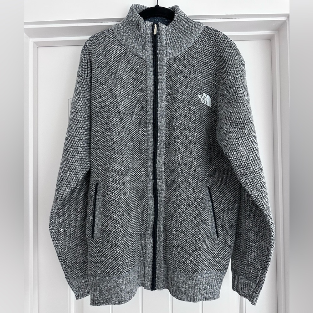 Gray Full-Zip Sweater Jacket